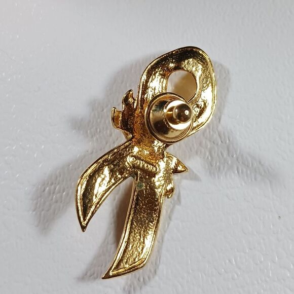 Vintage Avon Pink Enamel Cancer Awareness Pin Brooch - Picture 7 of 8